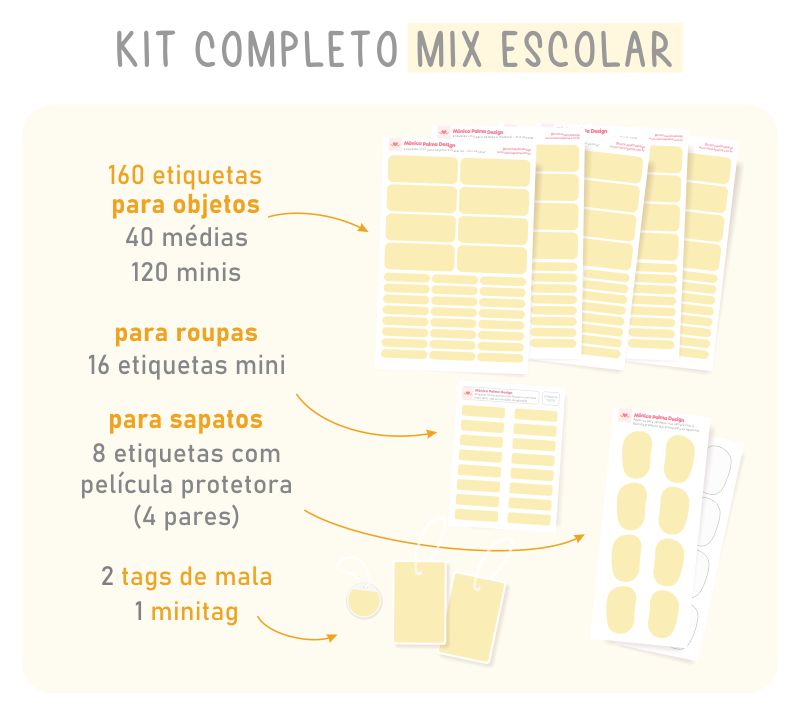 kit etiquetas escolares personalizadas